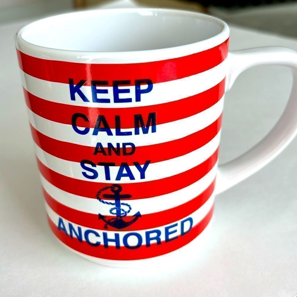 Keep Calm and Stay Anchored Sailing Coffee Mug Cup Room Creative Nautical